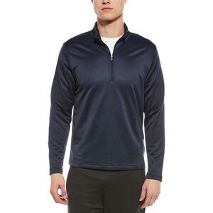 Adidas Mens  Performance Print 1/4 Zip Pullover, Navy